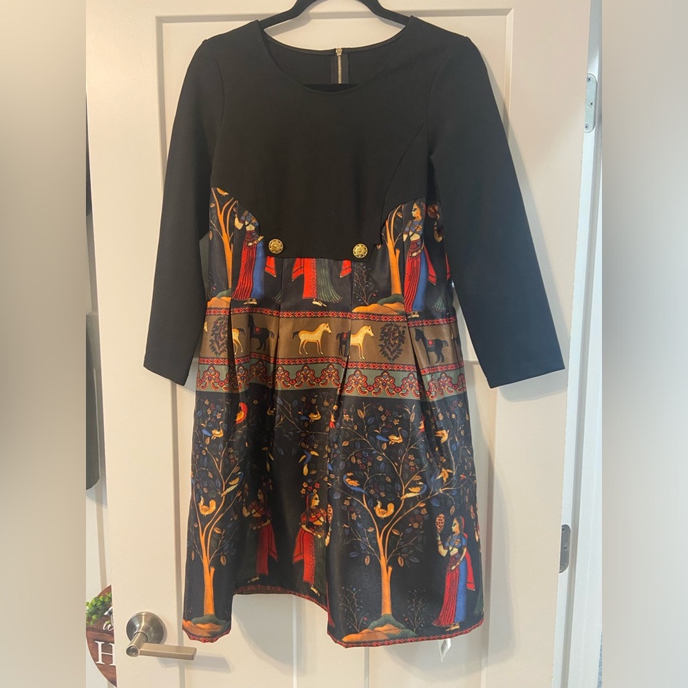 Inspired Vintage 60’s India Egyptian Longsleeve Mini Dress NWT stylewe large